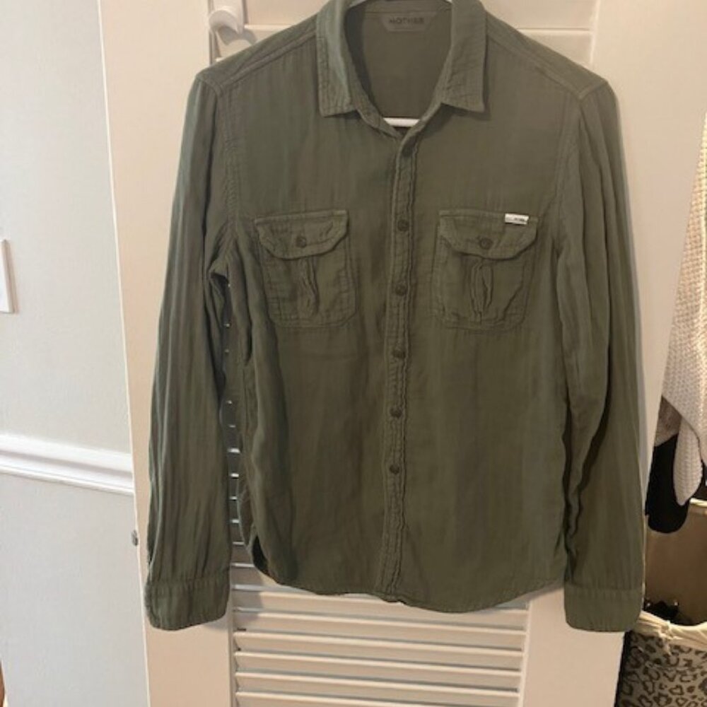 Mother Green Long Sleeve Button Up Shirt-Size XS